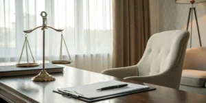 Scales of justice balanced, representing arbitration lawyer fees.