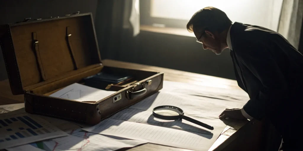Wells Fargo broker Robert Rose reviews documents.