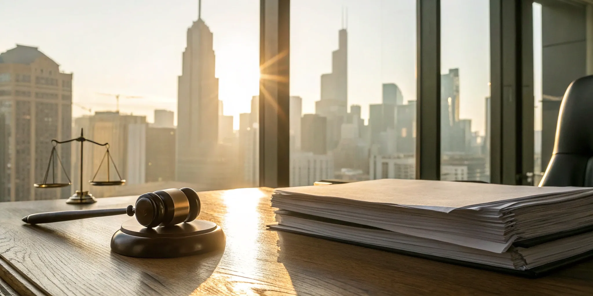 Chicago investment fraud lawyer. Gavel and scales symbolize investor rights.