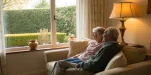Senior couple concerned about finances.