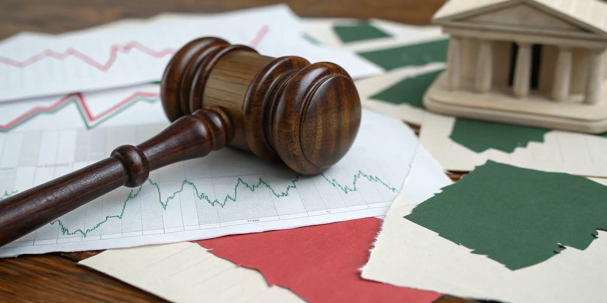 Gavel on financial chart. Nashville investment fraud lawyer.