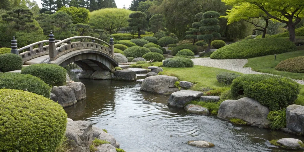 Serene Japanese garden setting.