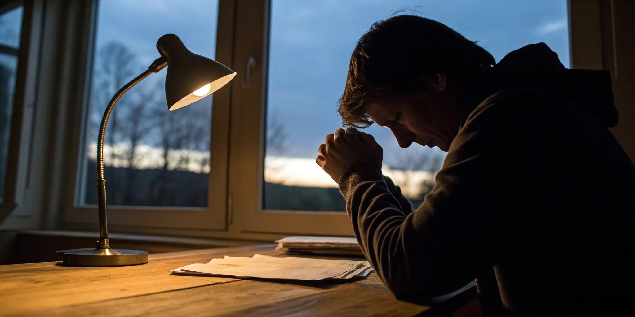 Stressed investor reviews financial documents.