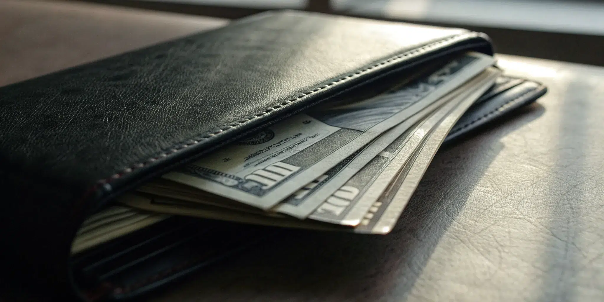 A wallet full of cash, kept private by using a lottery trust for anonymity.