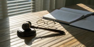 FINRA suspends financial advisor Curtis W. Smith, a ruling represented by a gavel and law book.