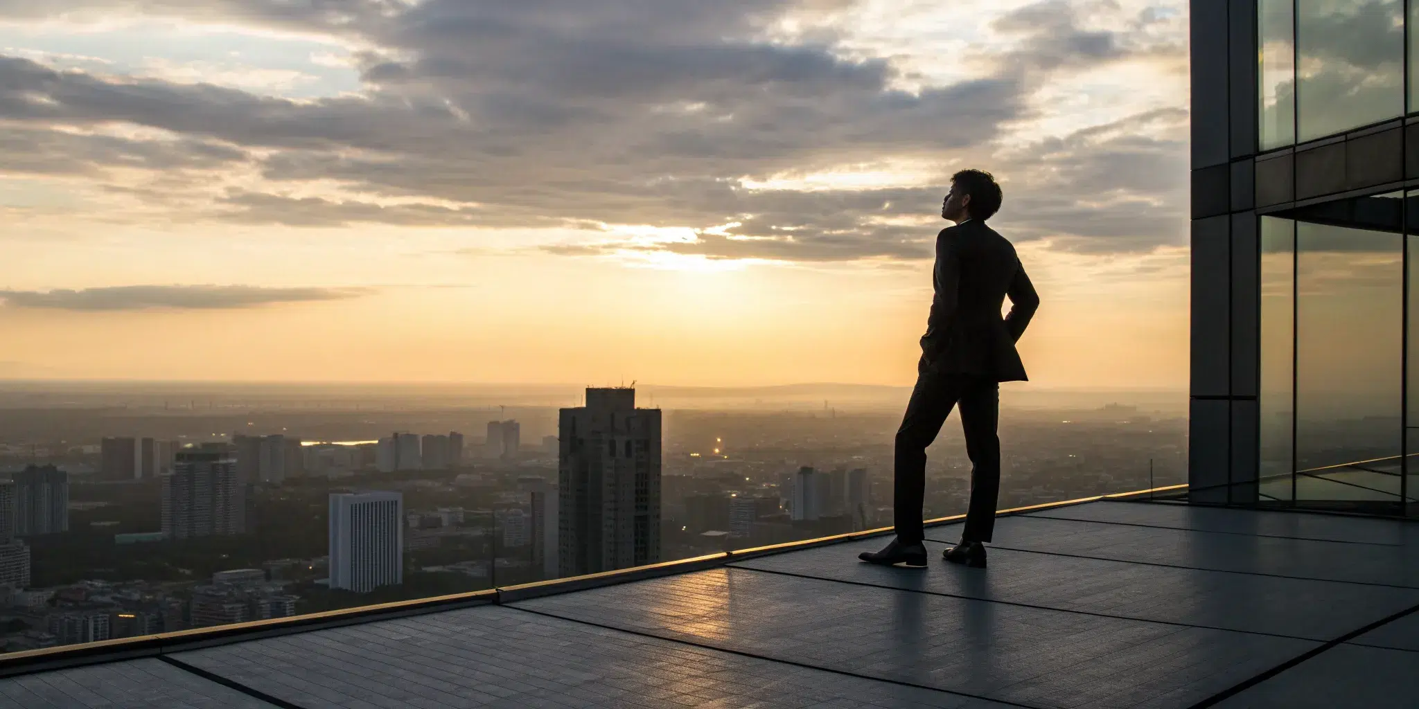 An investor planning to recover structured product losses while looking over a city.
