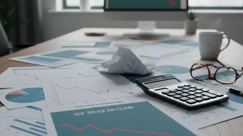 Retired couple reviewing financial documents concerned about variable annuity fraud and retirement savings loss