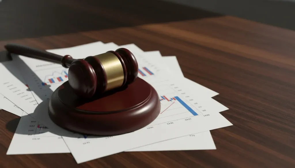Ponzi scheme recovery lawyer reviewing financial documents for investor fraud case