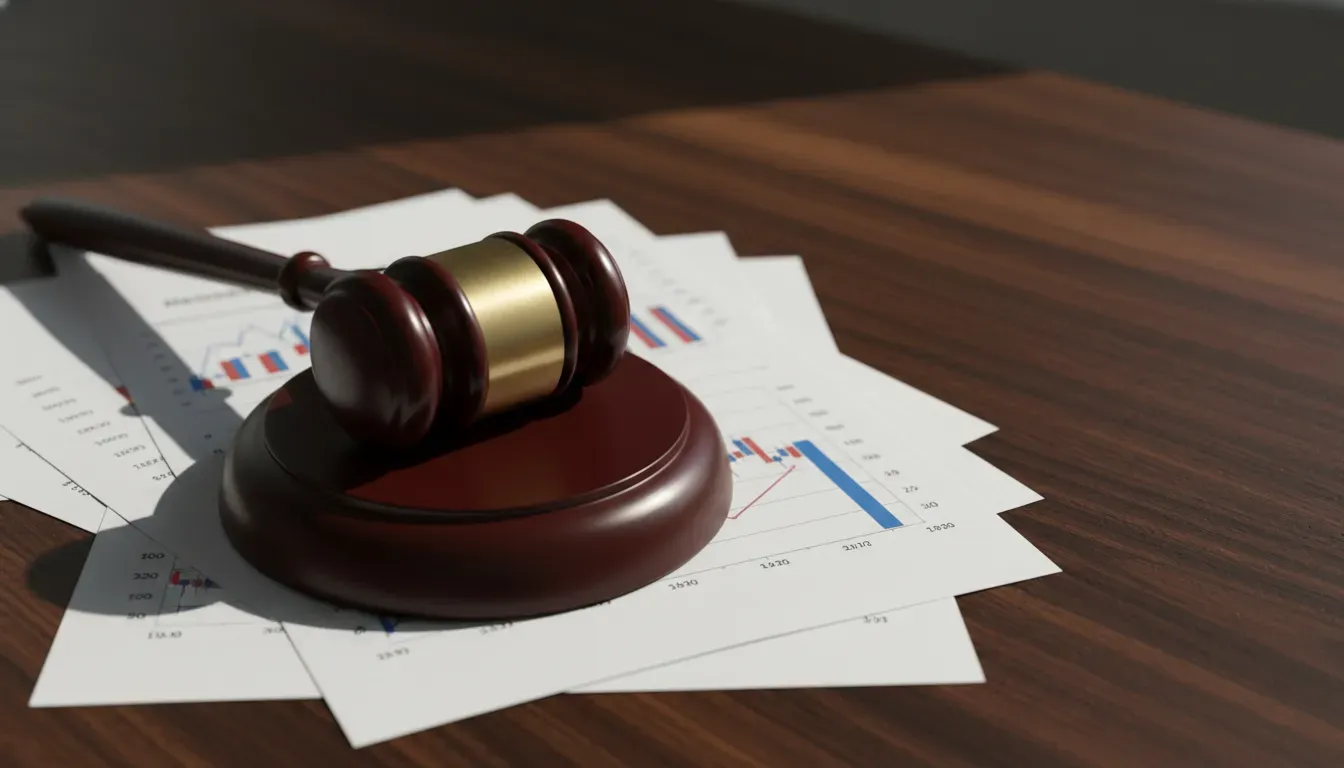 Ponzi scheme recovery lawyer reviewing financial documents for investor fraud case