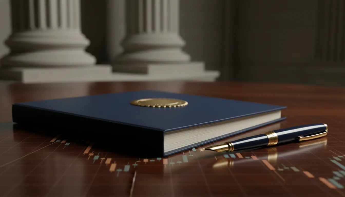 Confidential SEC whistleblower report on a law office desk